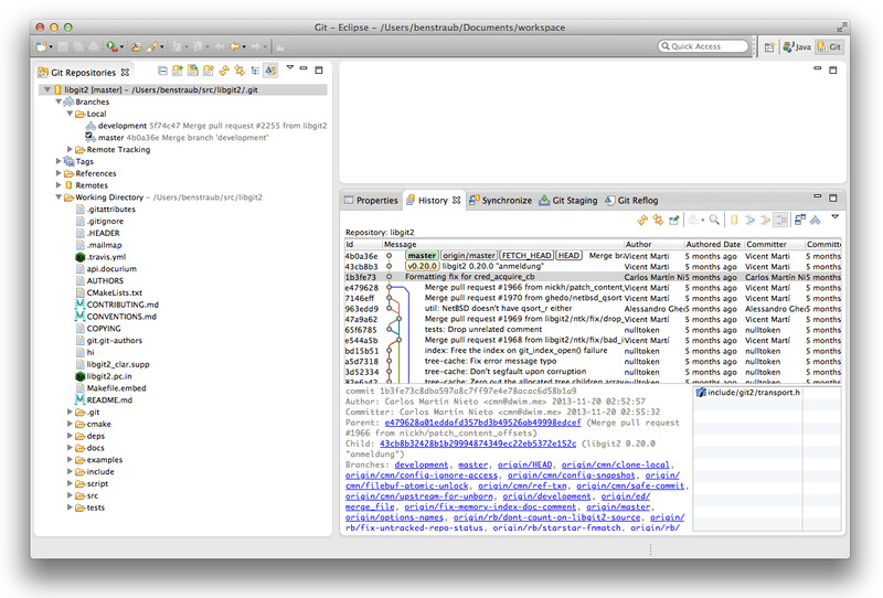 Eclipse’s EGit environment.