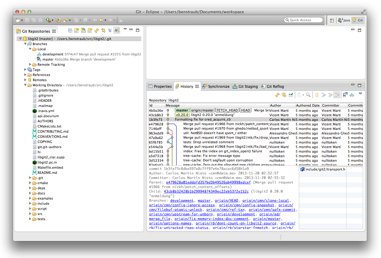 Eclipse’s EGit environment.