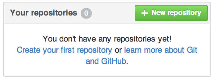 Het ``Your repositories'' gebied.