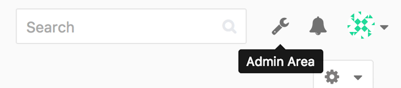 The ``Admin area'' item in the GitLab menu.